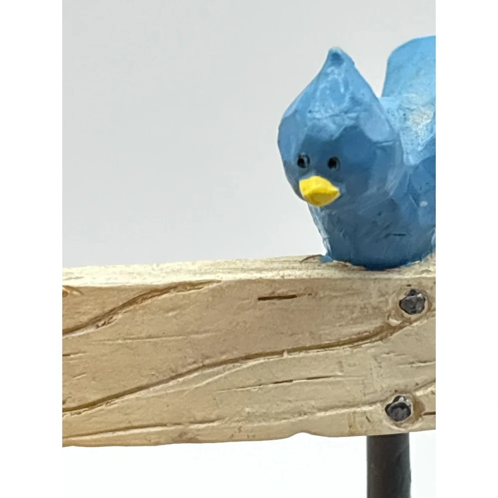 Russ Berrie Tweet Along With Me Resin Bird Bench Figurine Multicolor Decor